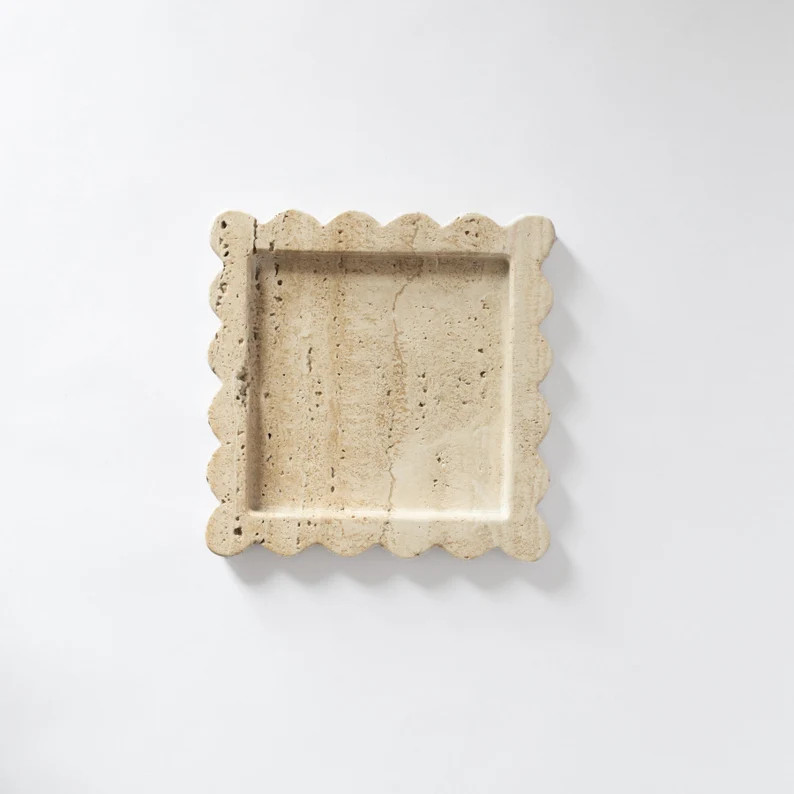 Lana Scalloped Tray Vanity Tray Marble Home Decor - Etsy | Etsy (US)