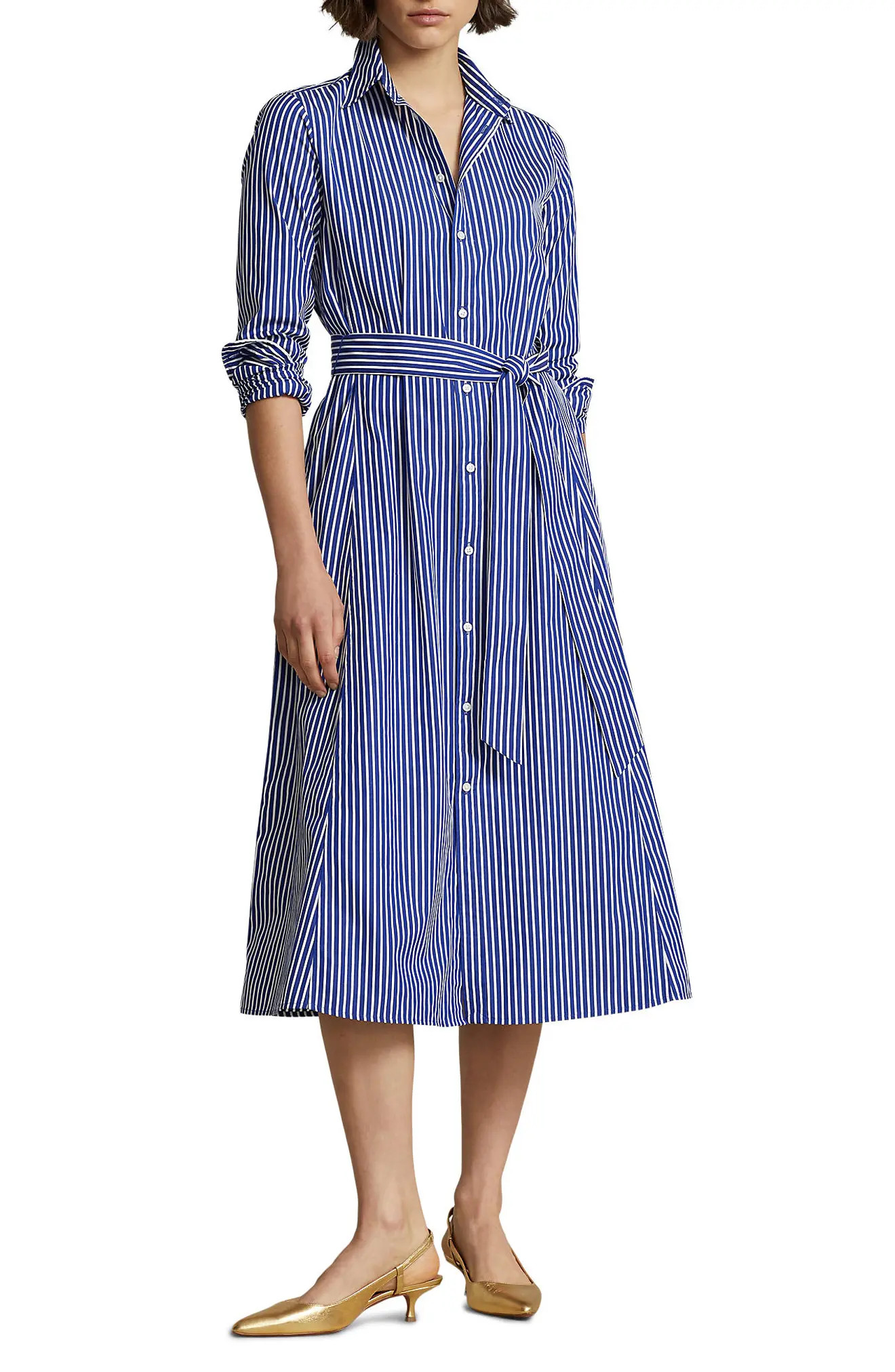 Ashton Long Sleeve Tie Waist Shirtdress (Women) | Nordstrom | Nordstrom