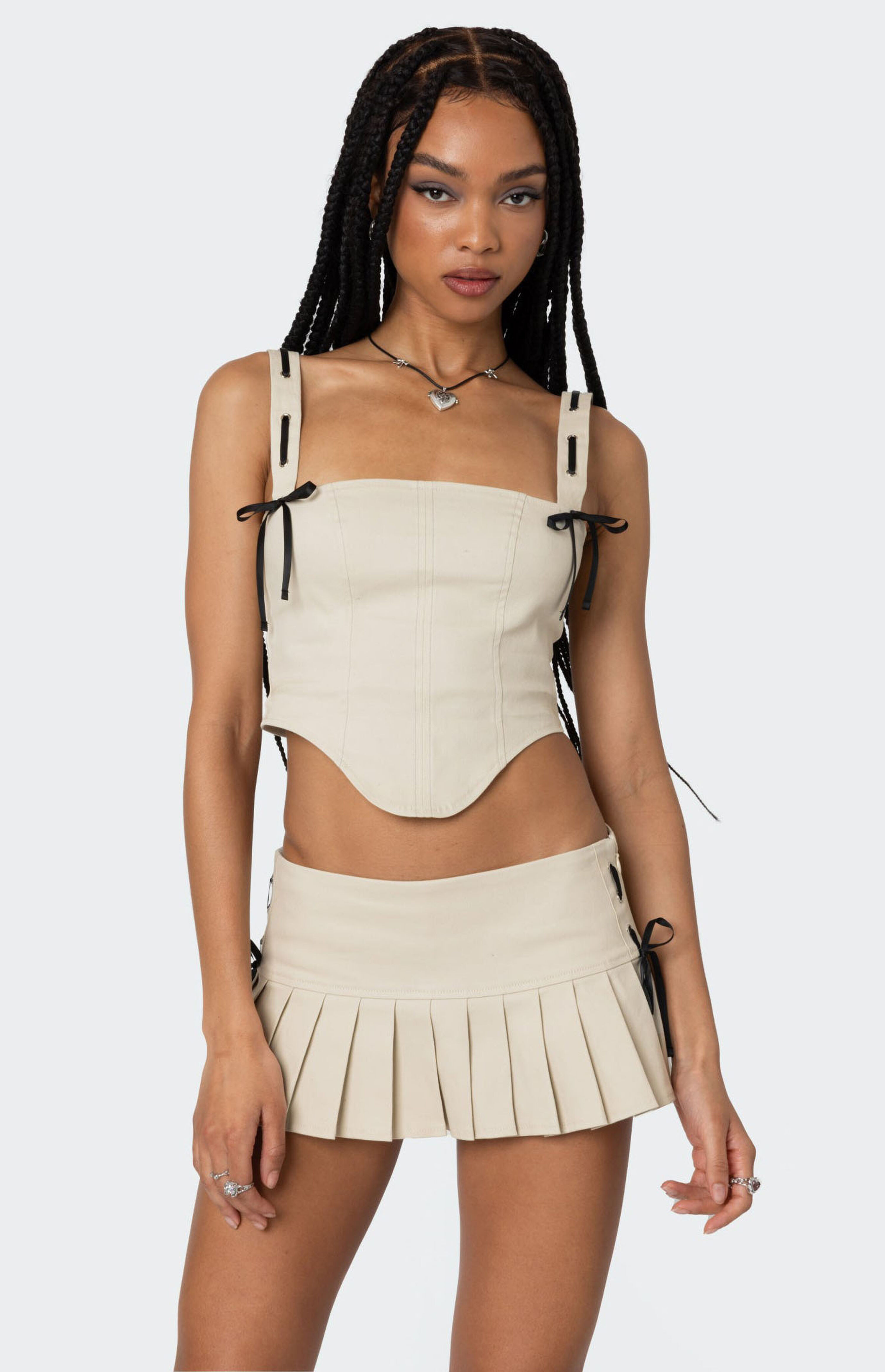 Edikted Margaret Ribbon Bow Corset | PacSun | PacSun