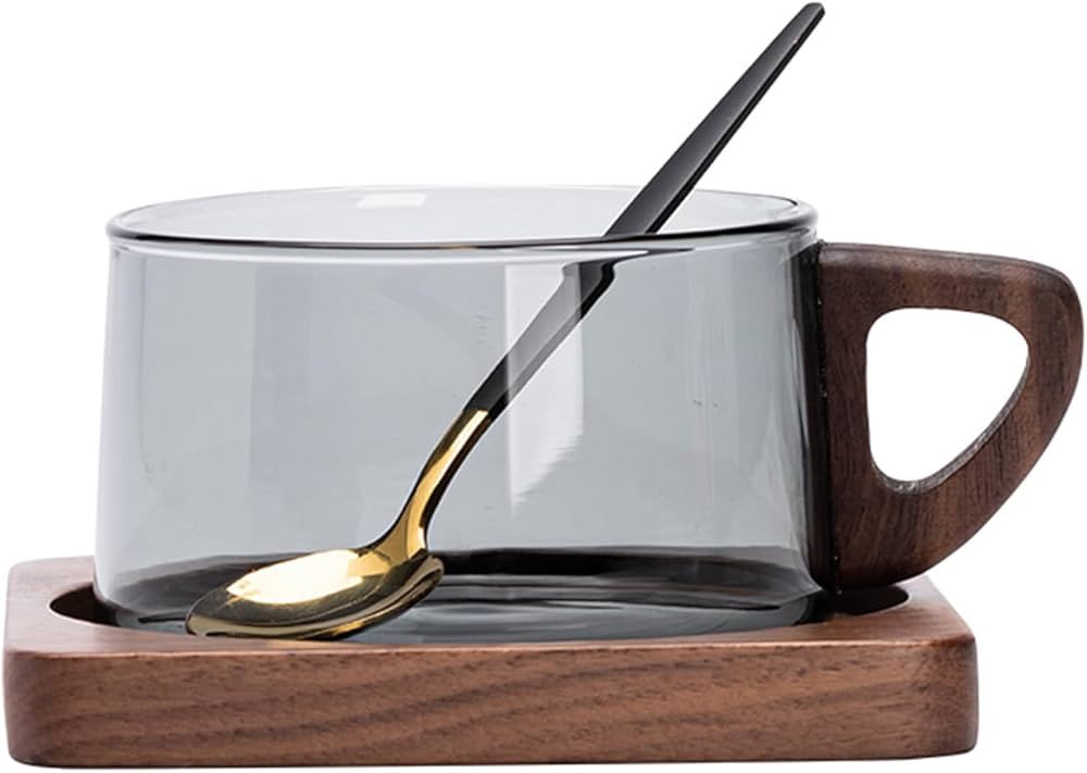 220 ml borosilicate glass coffee cup can hold Americano, latte, cappuccino, cereal, milk, ice cre... | Amazon (US)