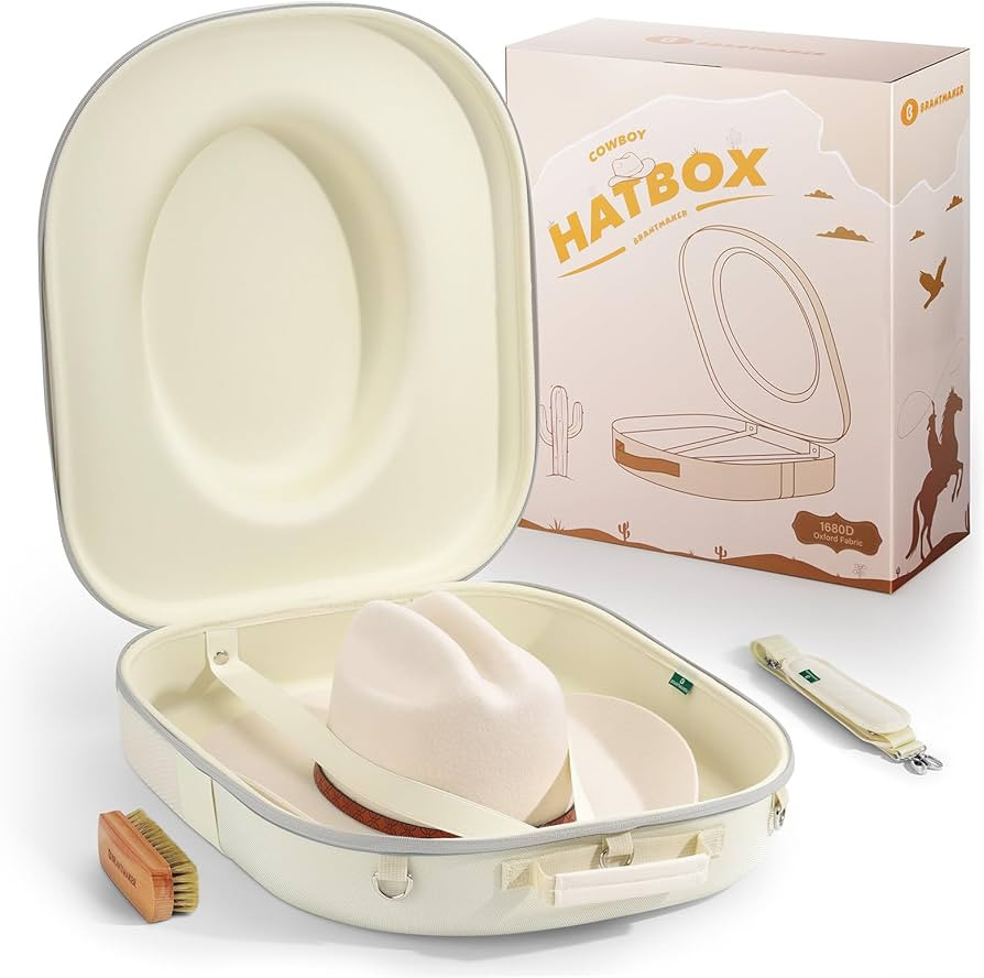 Cowboy Hat Box, Cowboy Hat Case for Travel, Crush Proof Storage for Western/Panama/Fedora, Carrie... | Amazon (US)