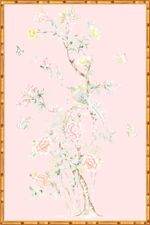 "Chinoiserie Garden 1" Framed Panel in "Blush" by Lo Home X Tashi Tsering | Lo Home by Lauren Haskell Designs