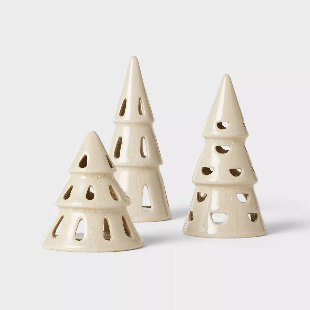 Set of 3 Ceramic Tree LED Tea Light Candle Holder Set - Threshold™ designed with Studio McGee | Target