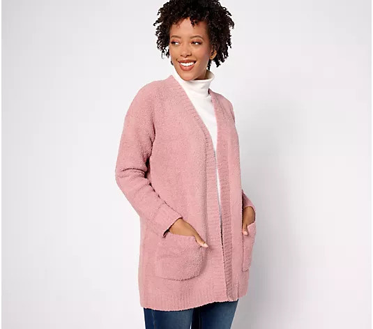 Barefoot Dreams CozyChic Relaxed Open Front Cardigan | QVC