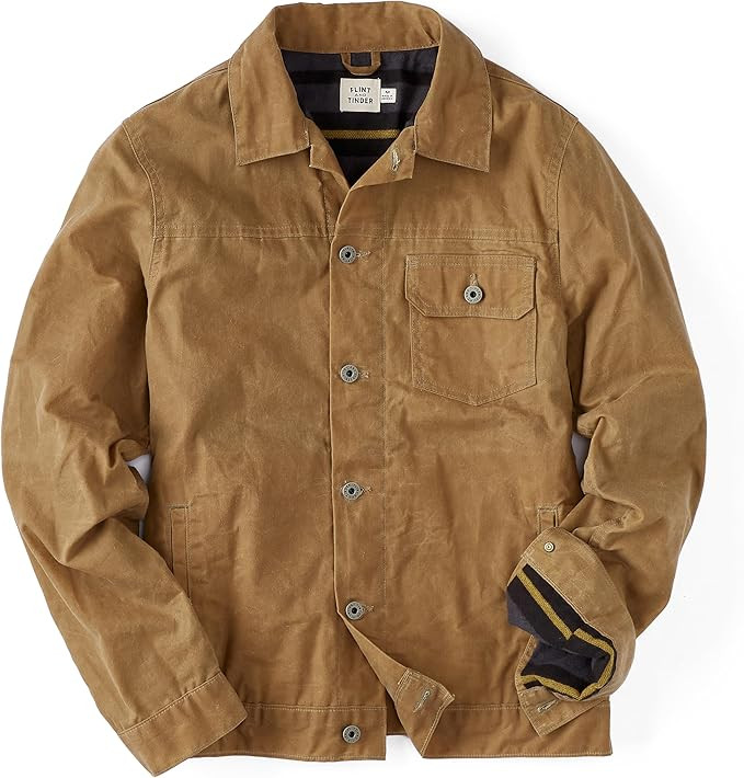 Huckberry Flint and Tinder Men's Flannel-Lined Waxed Trucker Jacket, Water & Weather Resistant Me... | Amazon (US)
