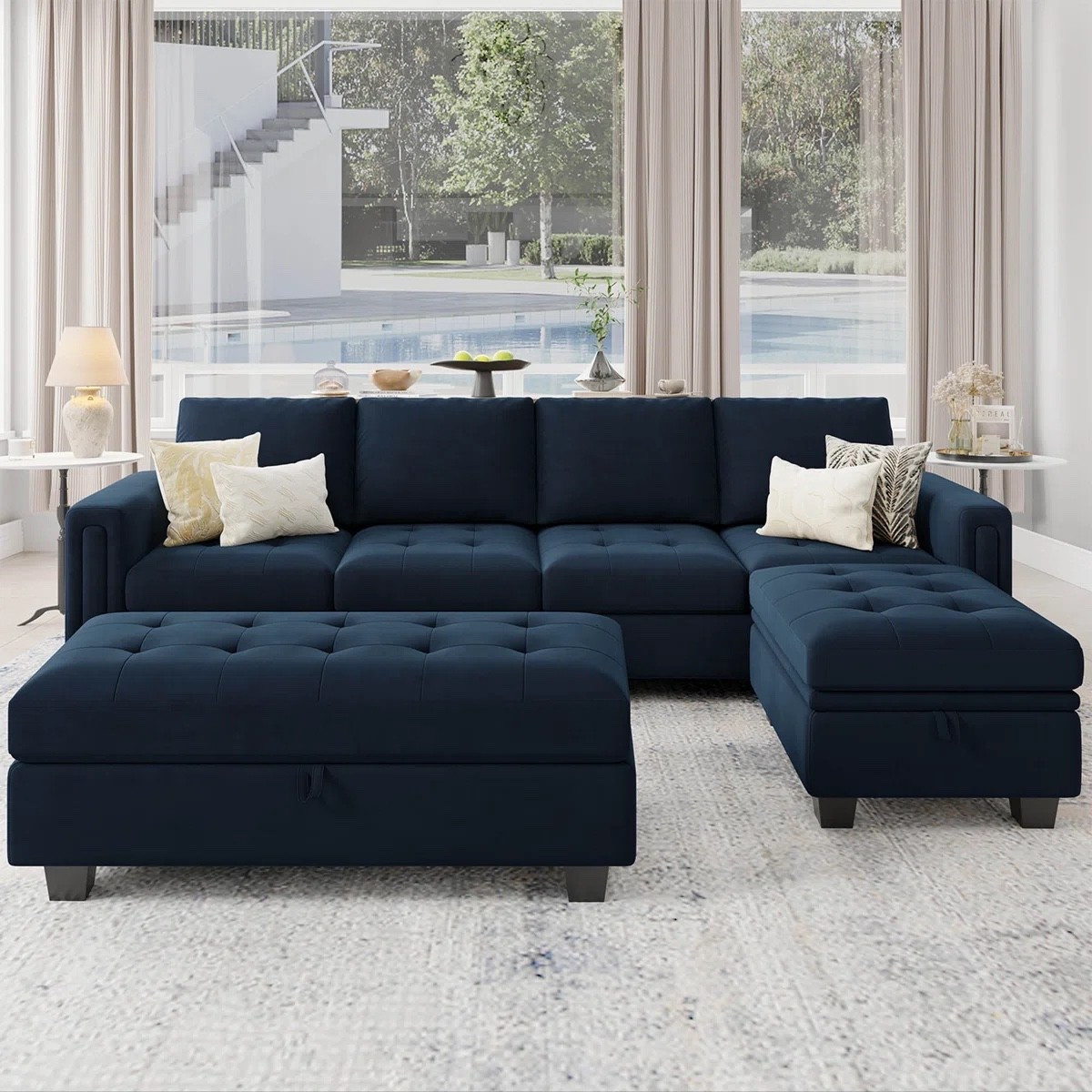 Shavera Velvet Upholstered Modular Sectional Sofa with Tufted Seat Cushions and Storage Ottoman

#LTKxMadewell #LTKdayinmylife #LTKmomlife