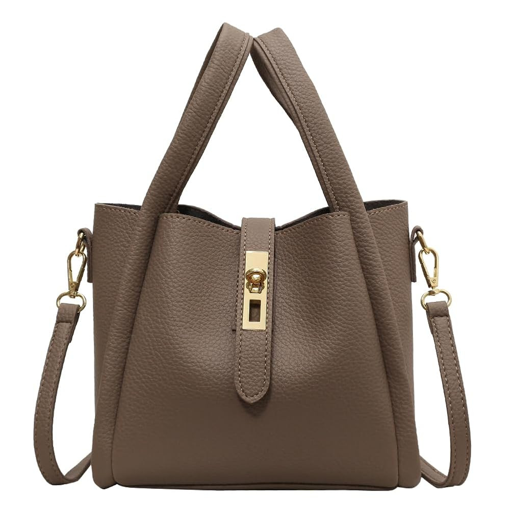 Bucket Bags for Women Vegan Leather Tote Bag Small Handbag Top Handle Bag Trendy Stachel Bag Cros... | Amazon (US)