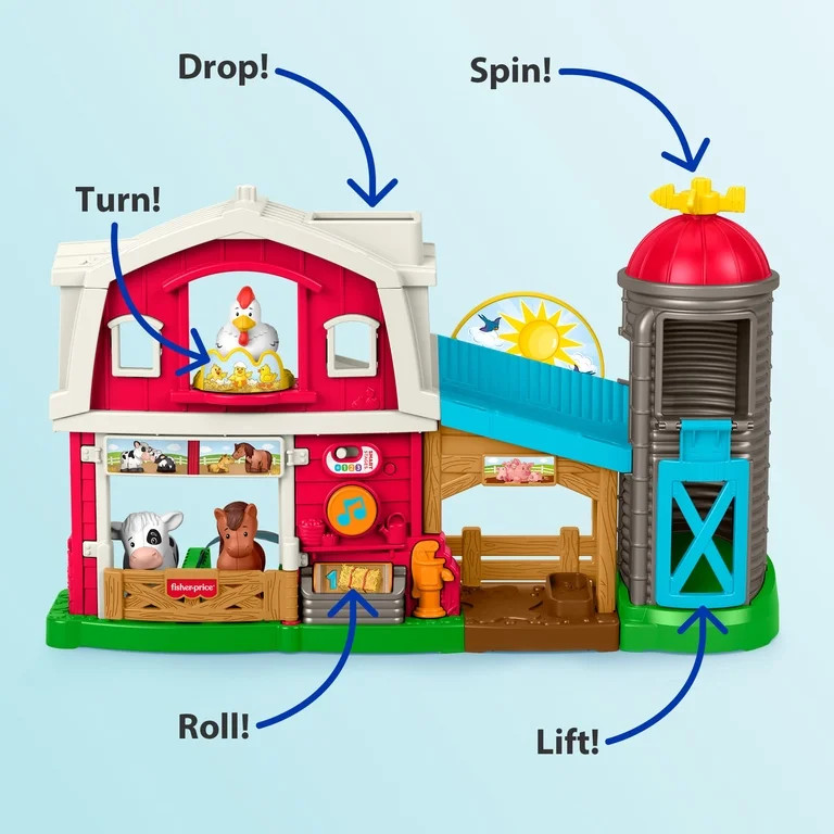 Fisher-Price Little People Caring Fun Animal Farm Playset Toddler Learning Toy, 6 Play Pieces | Walmart (US)