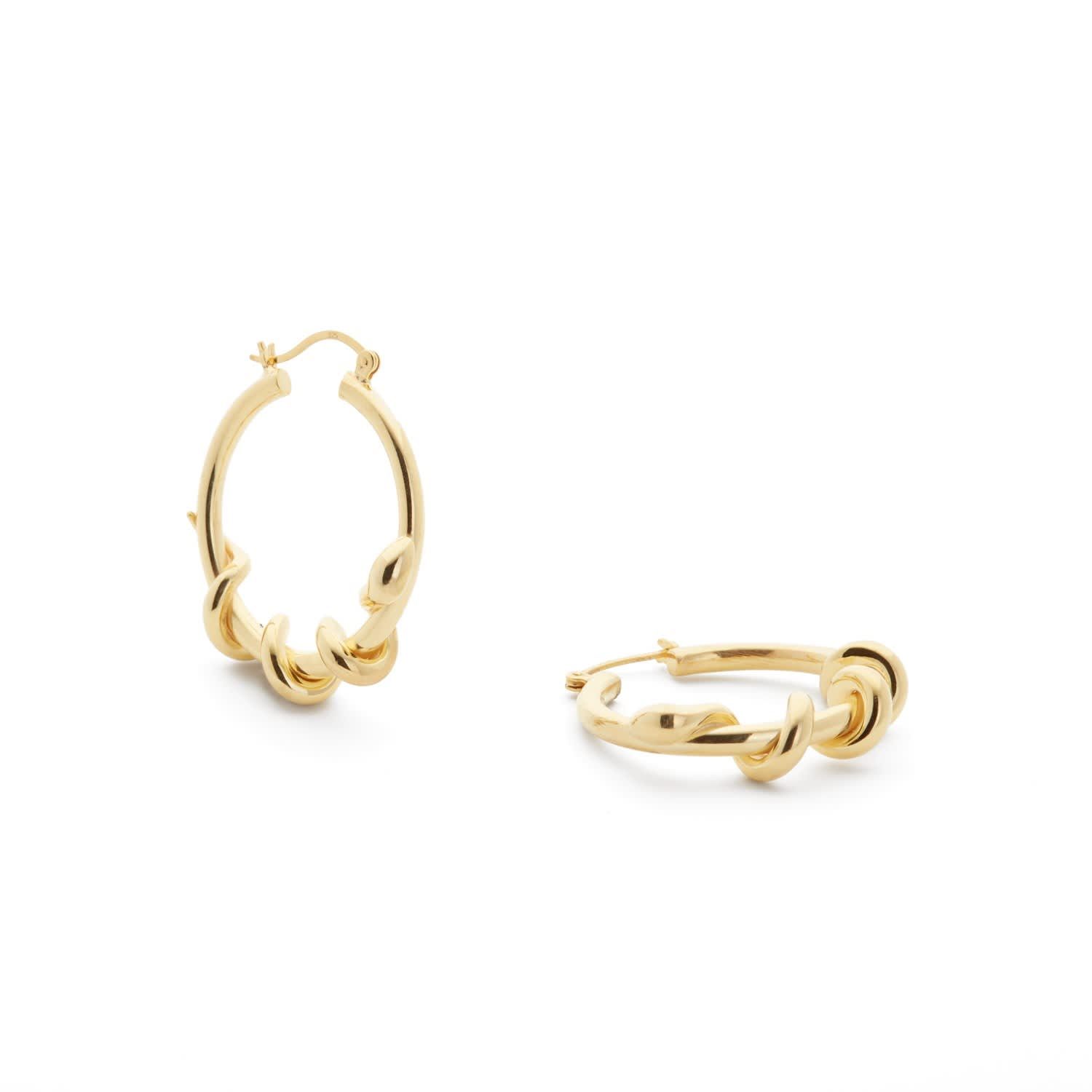 Eve Snake Hoop Earrings In Gold Vermeil by Motley London | Wolf and Badger (Global excl. US)