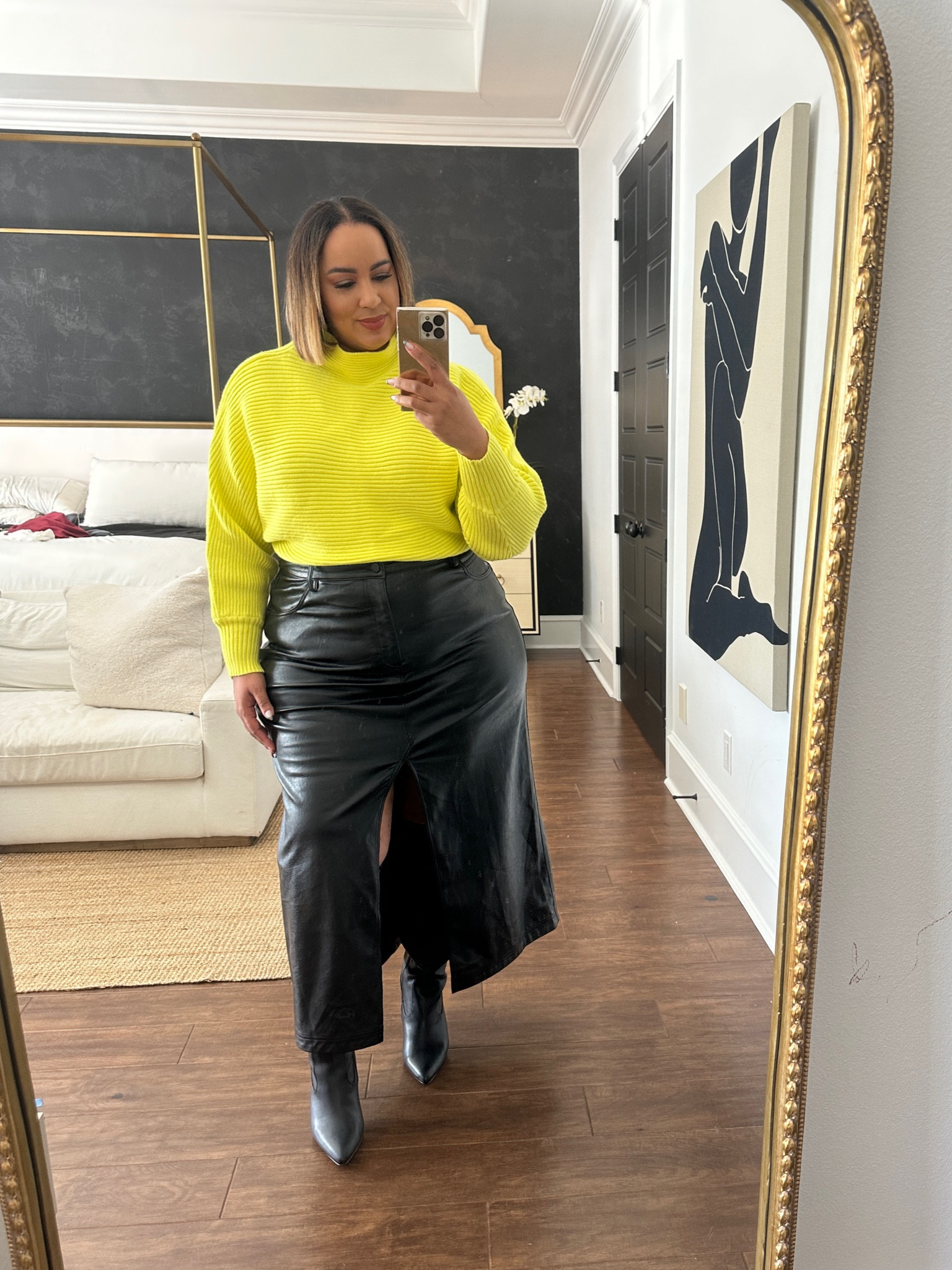 Loving this faux leather maxi skirt from anthropologie. Wearing a size 20 in the skirt, xl in the sweater 

#LTKmidsize #LTKplussize #LTKCyberWeek