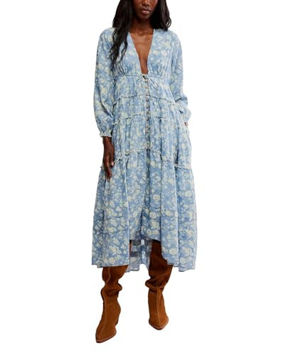 Free People Women's Pappiet Midi, Bluebell Combo | Amazon (US)