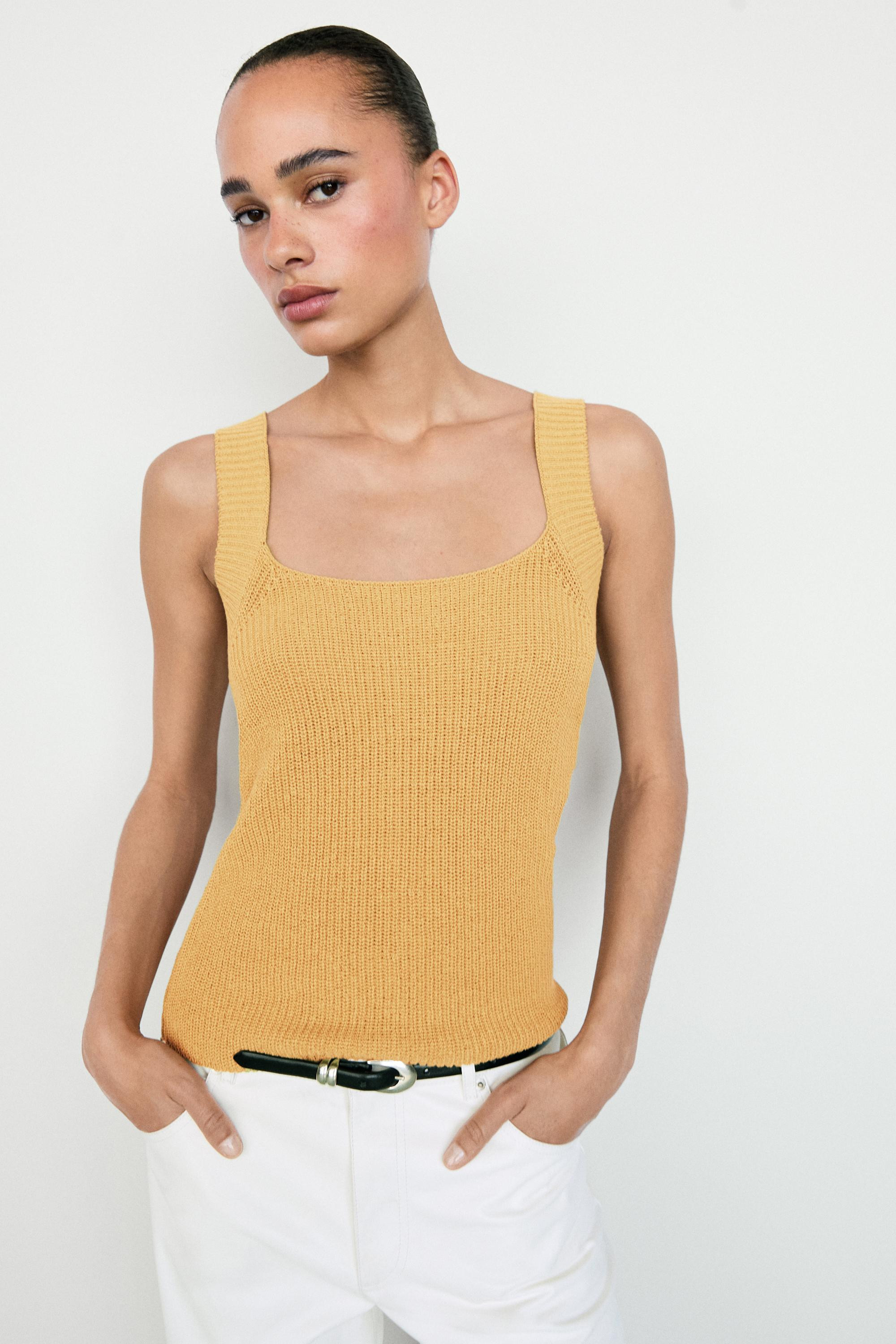Ribbed knit tank top | Massimo Dutti US