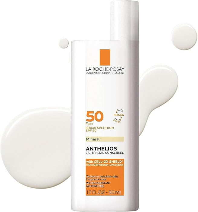 La Roche-Posay Anthelios Sunscreen SPF 50, Ultra-Light Fluid Broad Spectrum SPF 50, Face Sunscree... | Amazon (US)