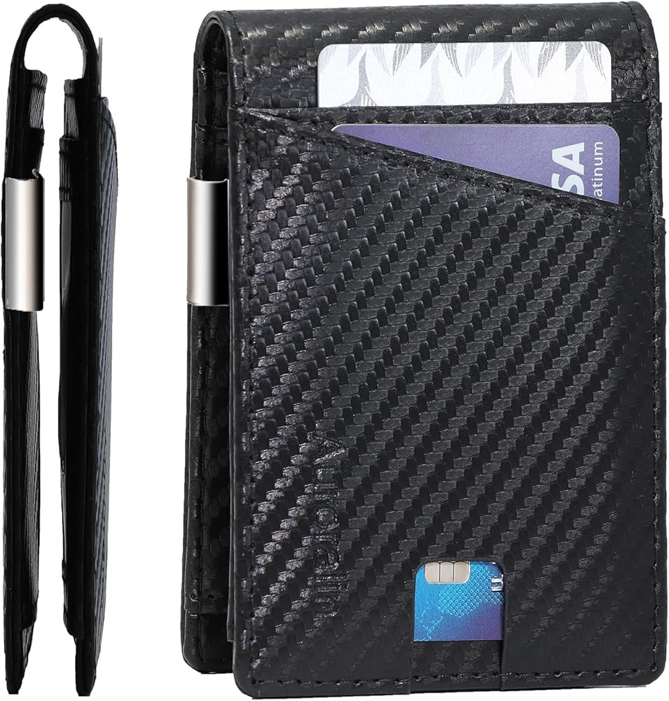 Wallet for Men,Mens Ultra Slim Wallet with Money Clip,leather wallets gadgets for men,RFID wallet... | Amazon (US)