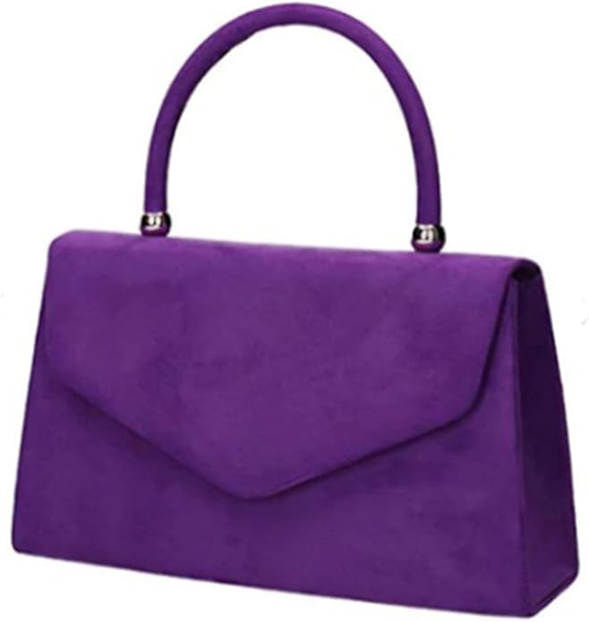 Women's Faux Suede Clutch Bag Party Wedding Top Handle Handbag Purse Gift | Amazon (UK)
