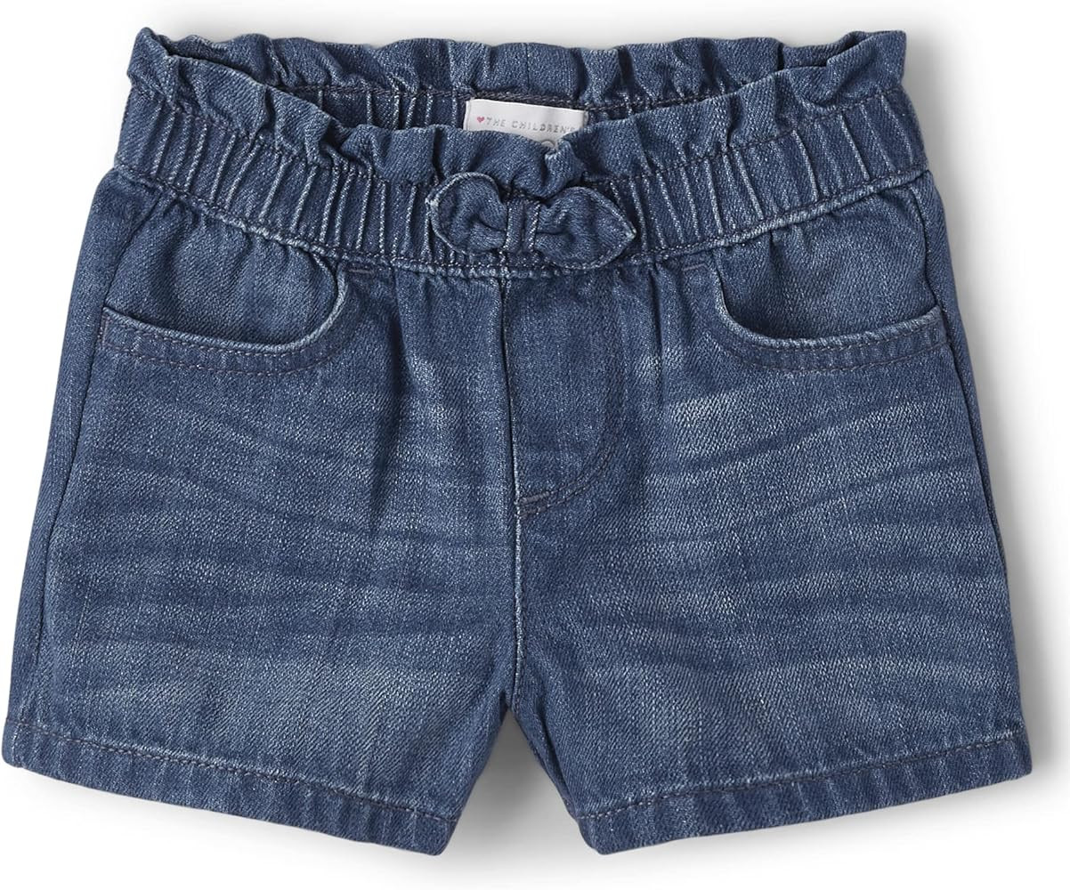 The Children's Place Baby Girls Paper Bag Waist Denim Shorts | Amazon (US)