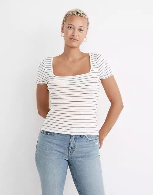 Ribbed Square-Neck Crop Top | Madewell