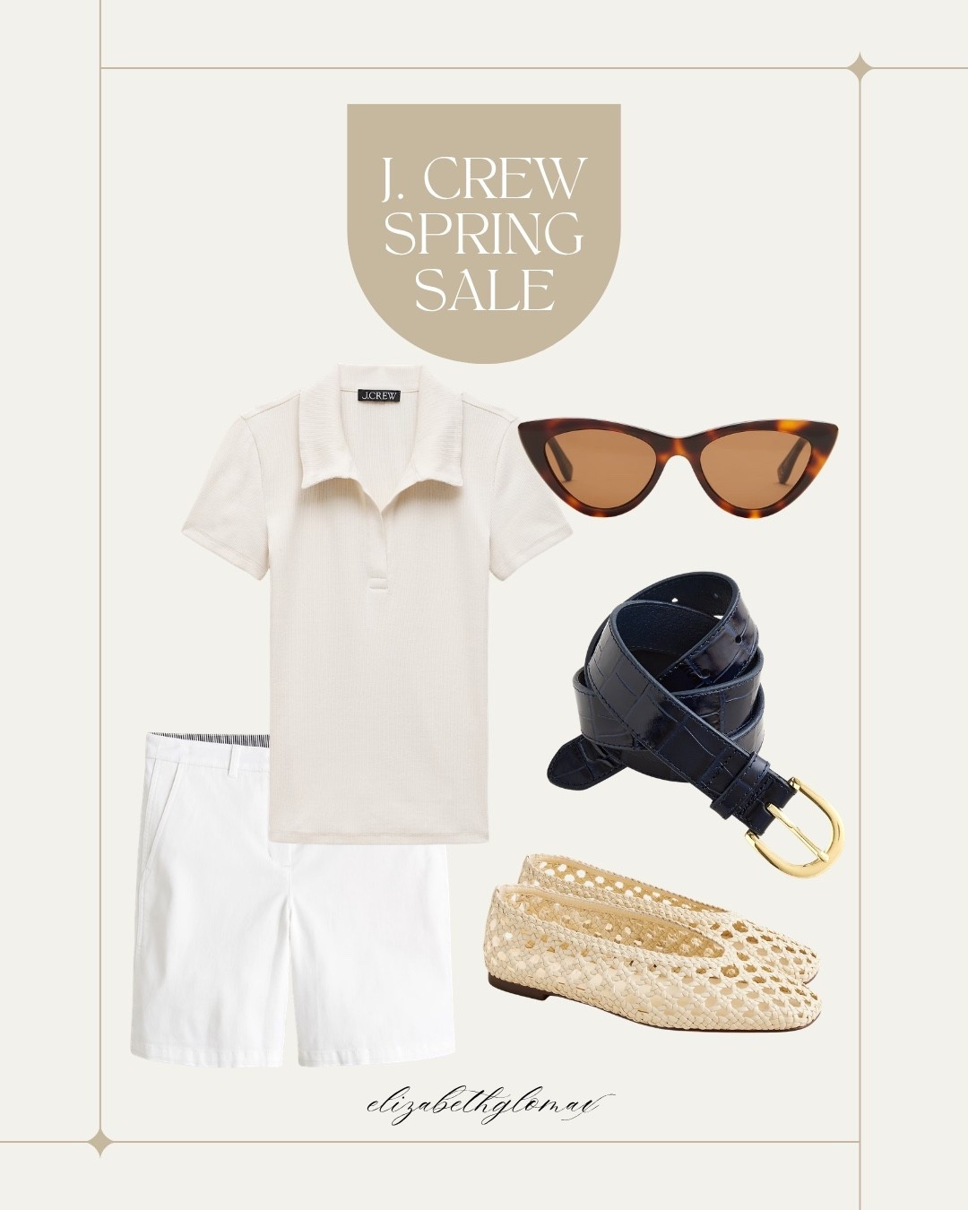 These heritage 7" shorts styled with a cream polo, woven flats, and navy accents are the definition of polished casual.

Perfect for warm days when you still want to look pulled together. Included in the 40% off Spring Fling event at @jcrew! 

#LTKSaleAlert #LTKSeasonal