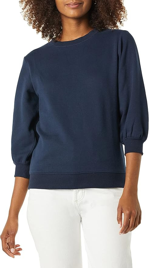Amazon Essentials Women's Fleece Sleeve Detail Crewneck Sweatshirt | Amazon (US)