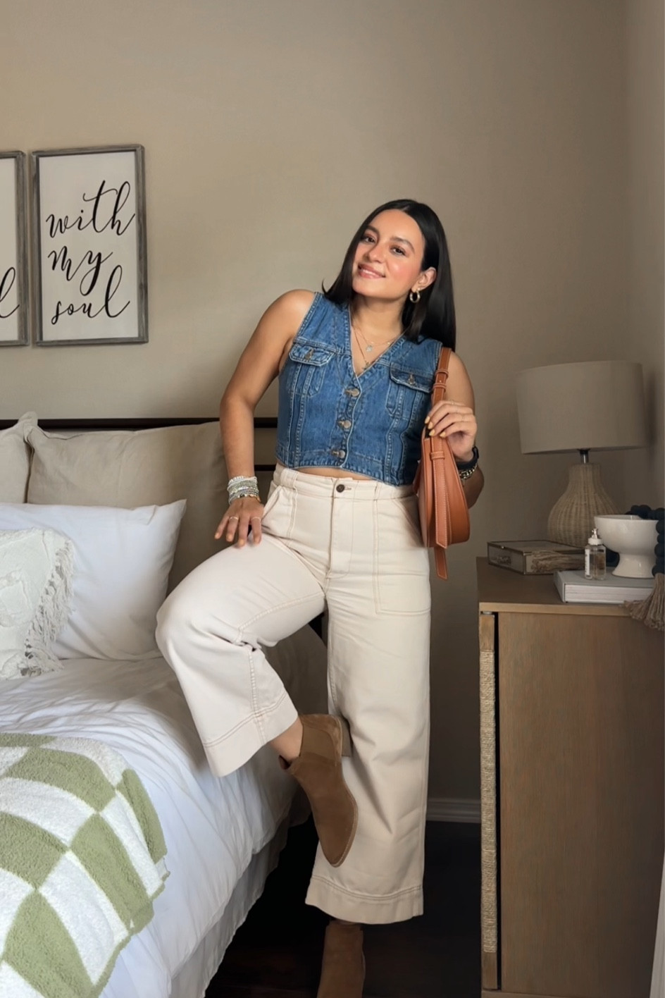 a denim vest outfit👖🍁 (wearing vest in size xs + jeans are old abercrombie! — linked similar styles + booties are crevo, just a different color)— bag is Polene numero dix👜 

#LTKfindsunder100 #LTKSeasonal