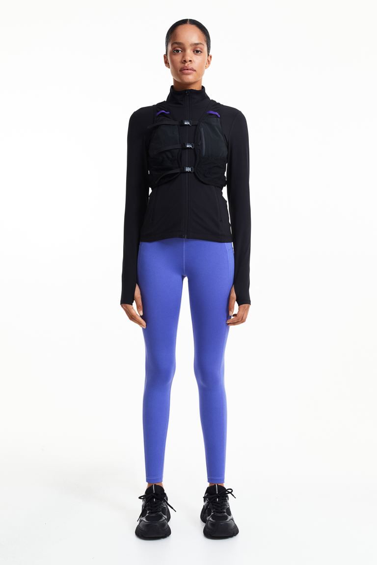 DryMove™ Pocket-detail Sports Leggings - Lavender blue - Ladies | H&M US | H&M (US + CA)