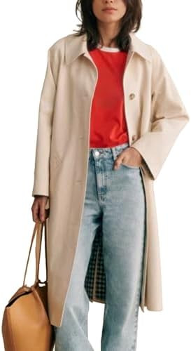 Songling Long Trench Coat for Women Single Breasted Oversized Windproof Trendy Fall Jacket Outerw... | Amazon (US)