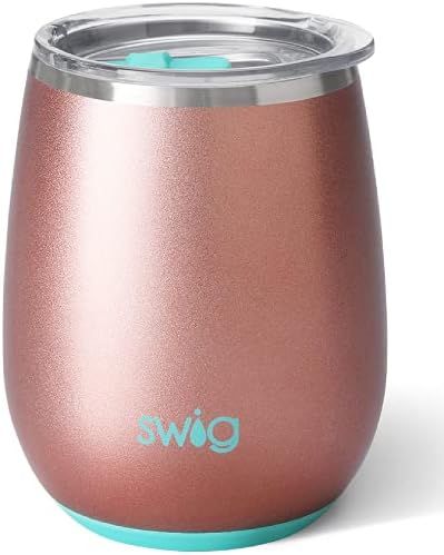 Swig Life 14oz Wine Tumbler with Lid, Stainless Steel, Dishwasher Safe, Stemless, Portable, Tripl... | Amazon (US)