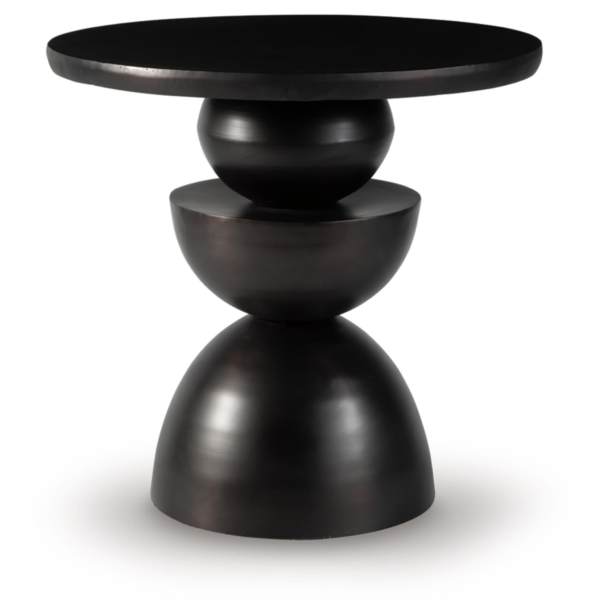 Signature Design by Ashley Kurtson Modern Metal Accent Table with Pedestal Base, Black | Amazon (US)