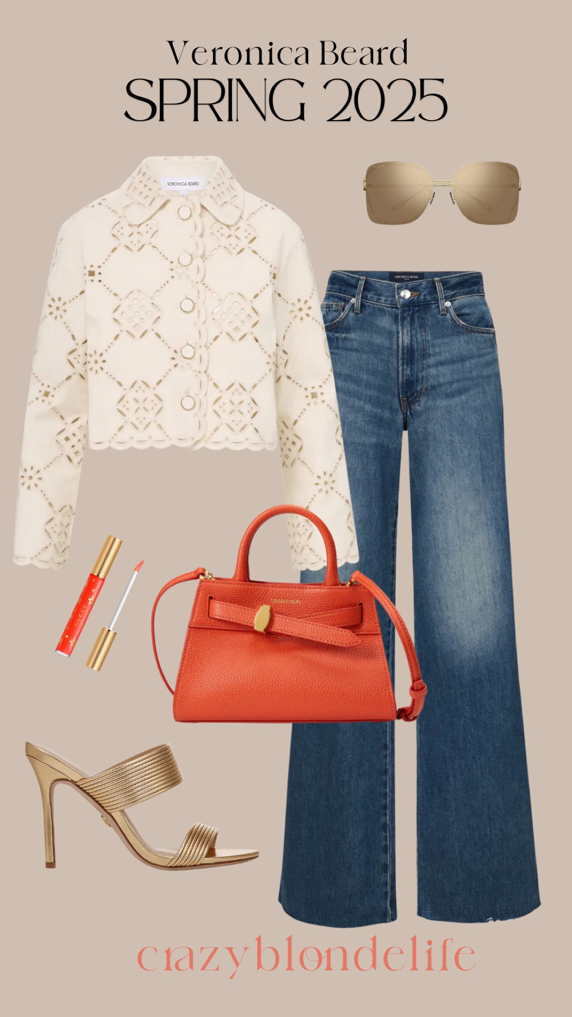 This Spring 2025 look from Veronica Beard features a crisp white cropped jacket that adds a touch of sophistication. Paired with classic blue jeans, the outfit strikes the perfect balance between casual and polished. A vibrant red handbag injects a bold pop of color. This outfit is versatile enough for both a casual day out and more special events.

#LTKMostLoved #LTKSeasonal #LTKItBag