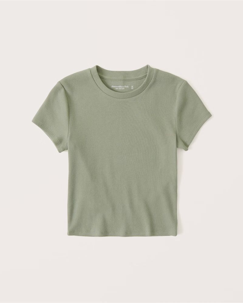 Women's Ribbed Crew Essential Tee | Women's | Abercrombie.com | Abercrombie & Fitch (US)