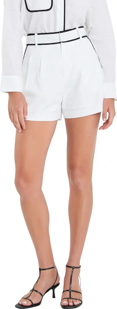 Contrast Trim Linen Shorts | Nordstrom