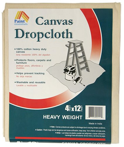 Paint Essentials 4-Feet x 12-Feet Canvas Drop Cloth HW412 | Amazon (US)