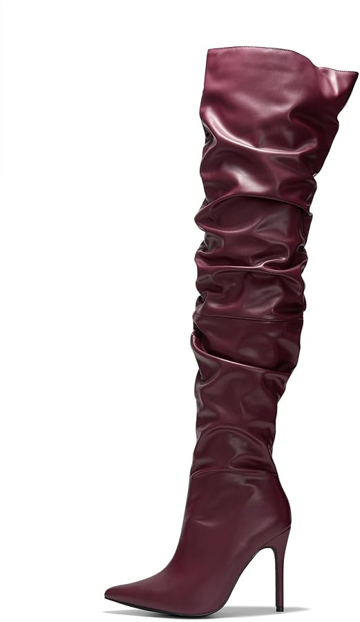 Cape Robbin Women's Thigh High Boots Pointed Toe Cowgirl Slouch Over the Knee Lightly Cushioned (... | Amazon (US)