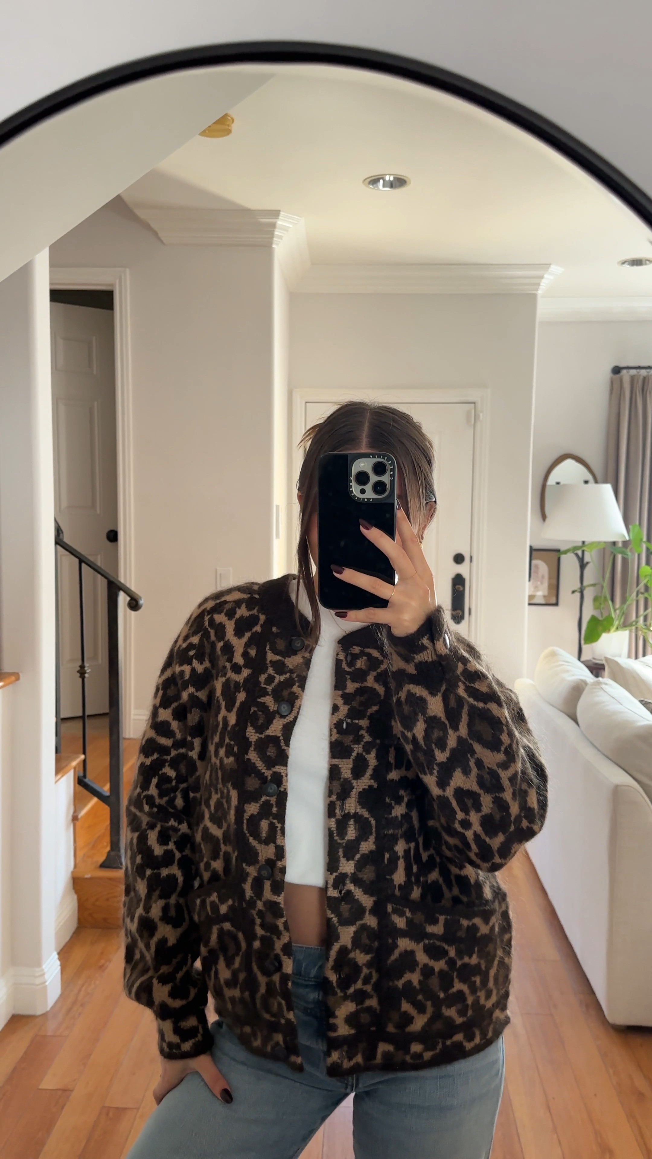 sezane leopard sweater / jacket 🤎