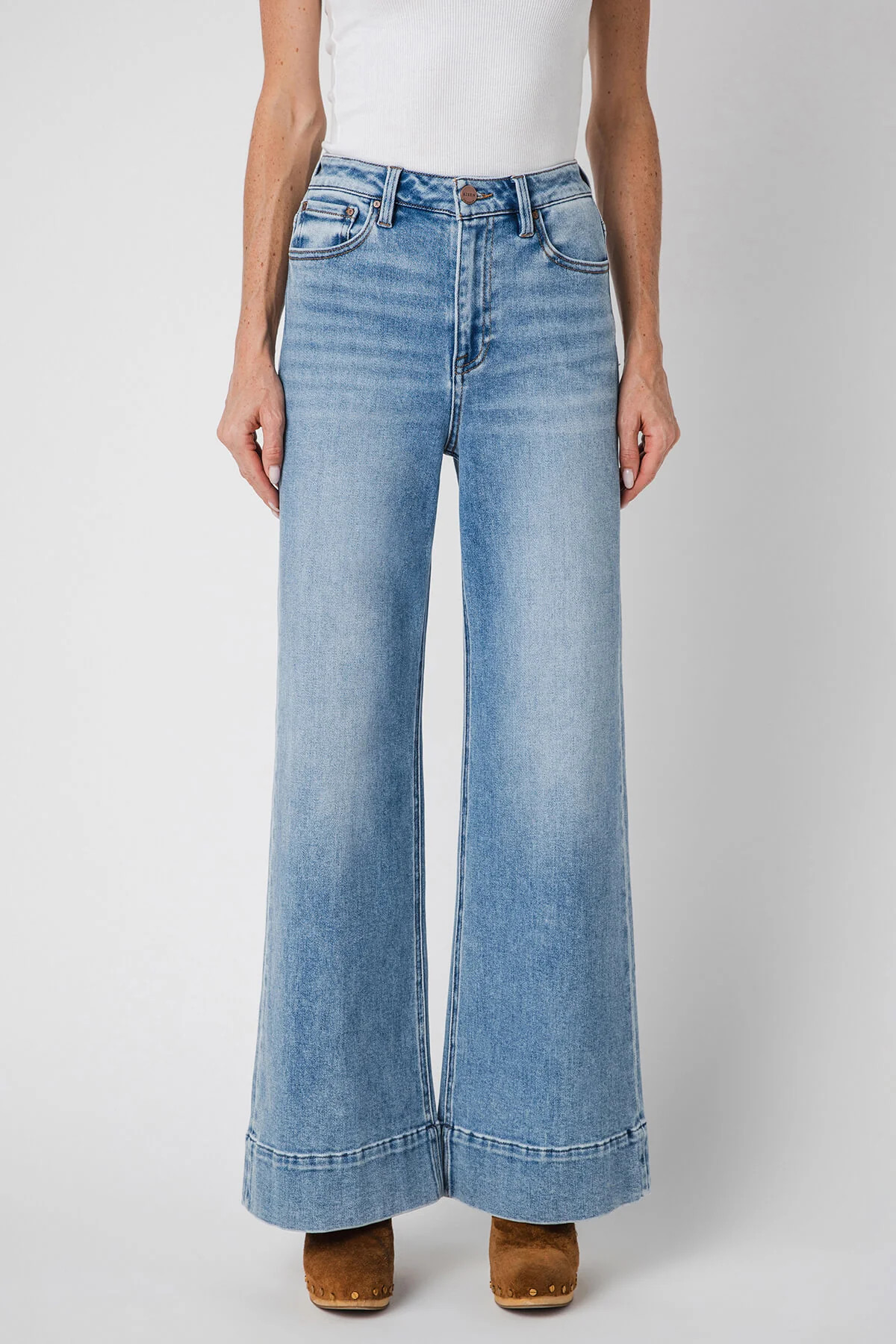 Risen Jay Wide Leg Wide Hem Trouser Jeans | Social Threads