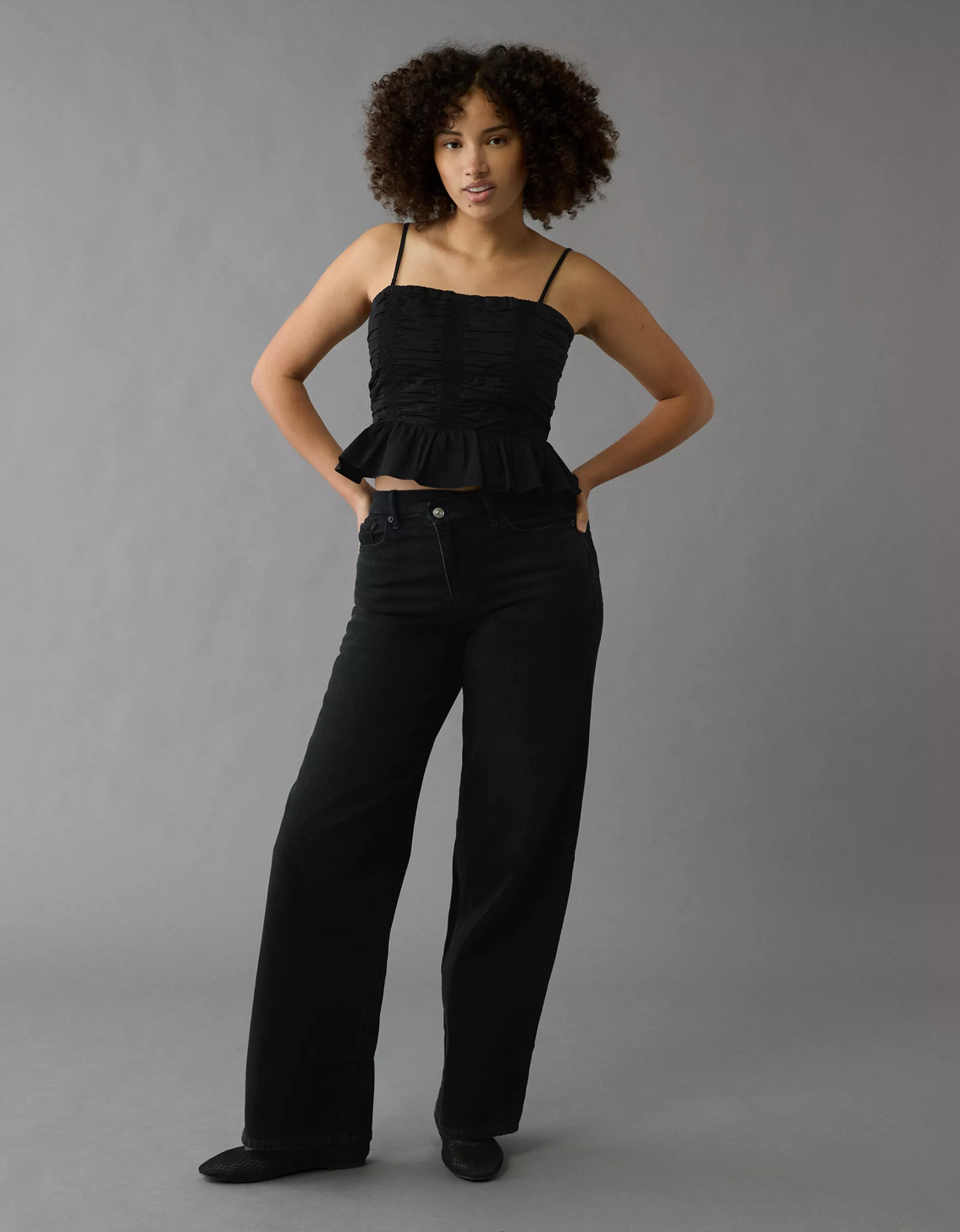 AE Strigid Curvy Super High-Waisted Baggy Straight Jean | American Eagle Outfitters (US & CA)