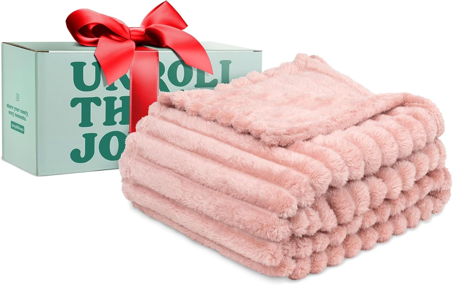 GO Premium Plush Soft Throw Blanket for Couch - Pink Fleece Blanket for Living Room, Bedroom, Hom... | Amazon (US)