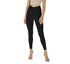 ODODOS Women's Cross Waist Yoga Leggings with Inner Pocket, Sports Gym Workout Running Pants -Ins... | Amazon (US)