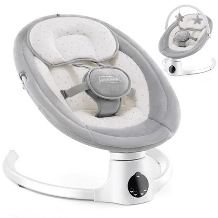 HARPPA Baby Swing for Infants with Remote Control, 5 Sway Speed, 10 Lullabies, Gray | Walmart (US)