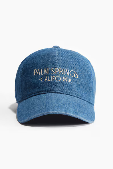 H & M - Embroidered Denim Cap - Blue | H&M (US + CA)