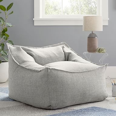 Boucle Twill Gravel Modern Lounger | Pottery Barn Teen