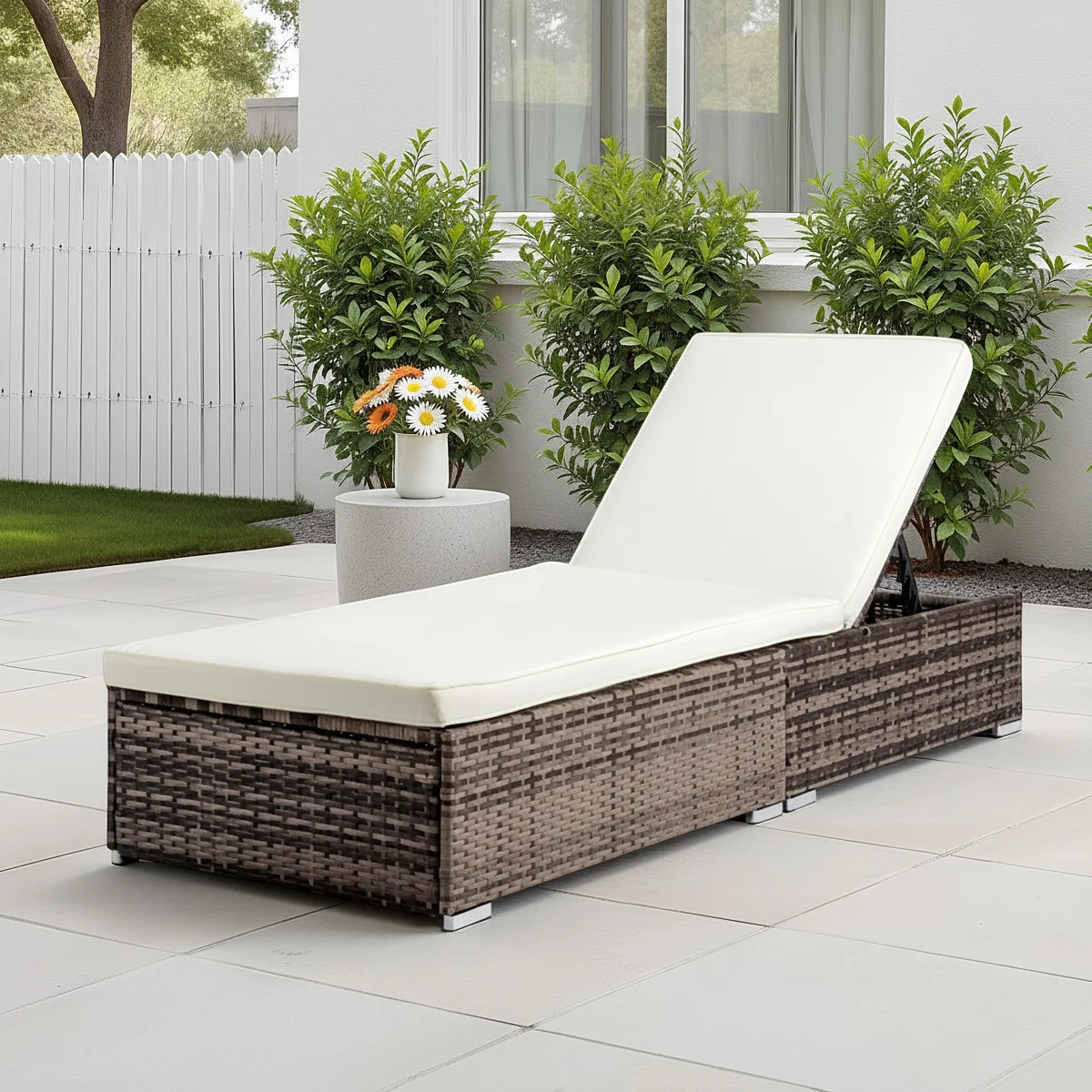 Chakka Reclining Outdoor Wicker Chaise Lounge with Cushion | Wayfair North America