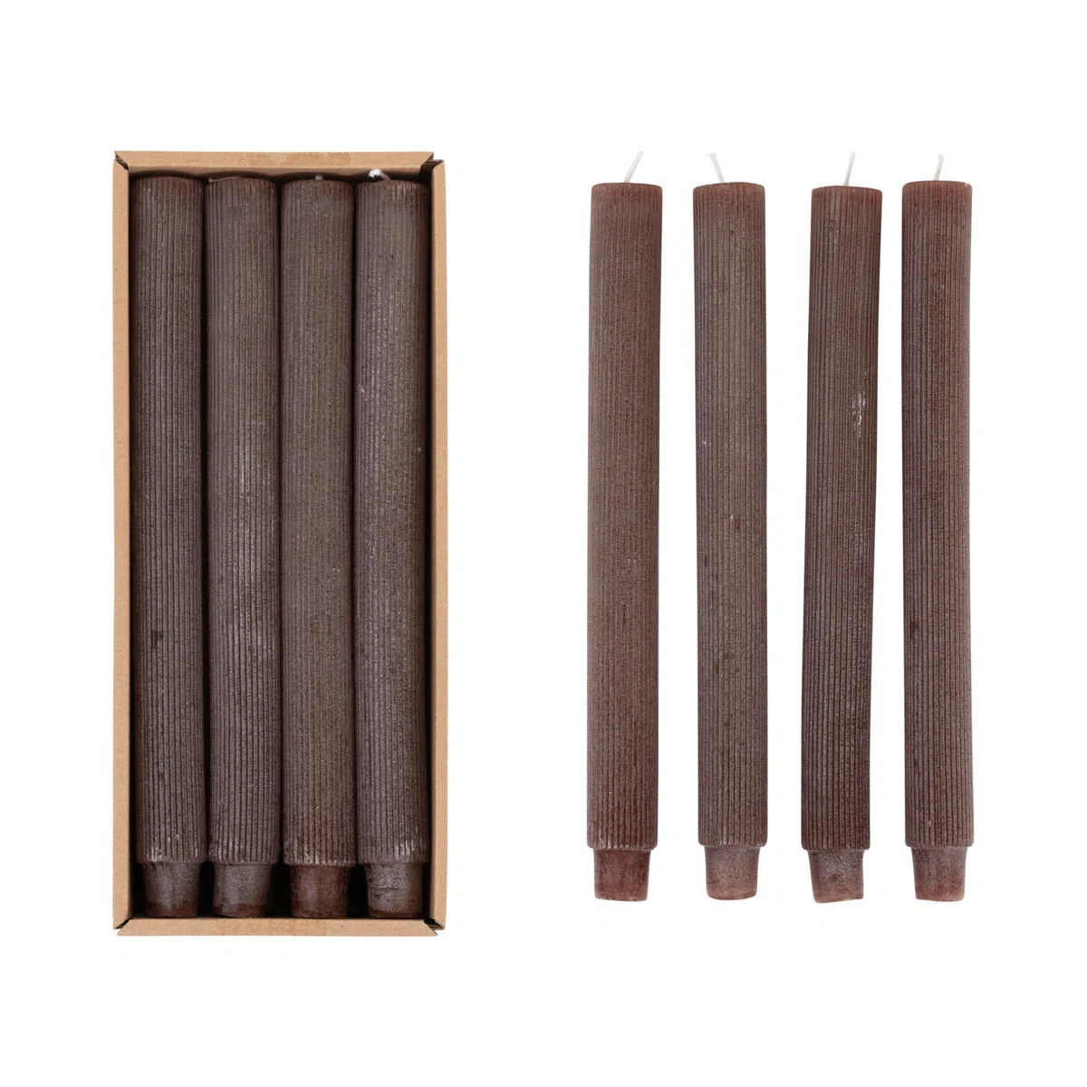 Caridad Pleated Taper Candles Unscented in Box, Set of 12 | Birch Lane