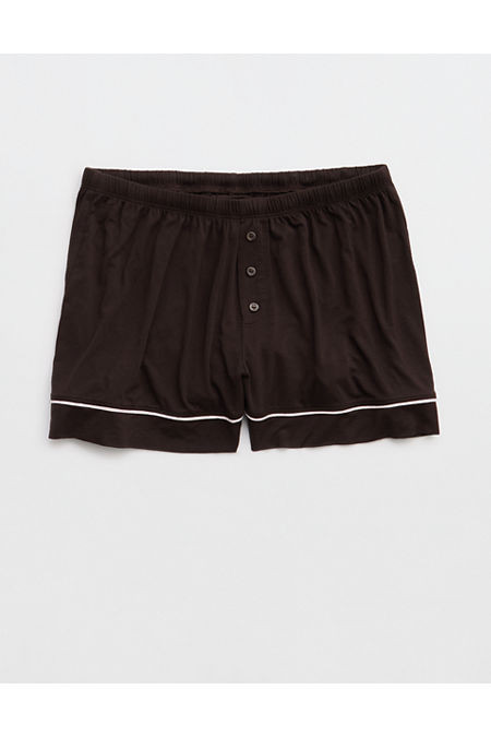 Aerie Real Soft Pajama Boxer Women's Deep Earth L | Aerie