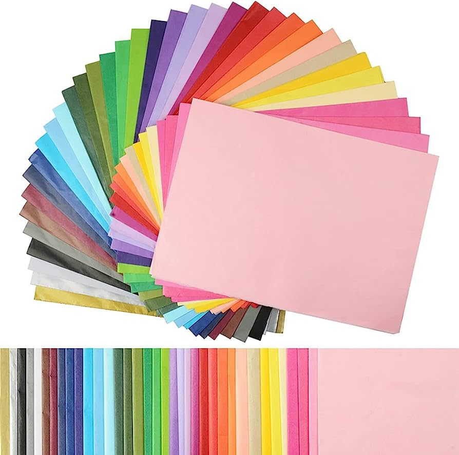 SIMETUFY 360 Sheets 36 Multicolor Tissue Paper Bulk Gift Wrapping Tissue Paper Decorative Art Rai... | Amazon (US)