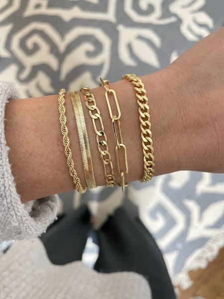 Got these Amazon gold delicate bracelets today and love them! I’ll give an update soon on how they wear, but for $16 (they’re on sale right now) they’re great!

#LTKsalealert #LTKstyletip #LTKfindsunder50