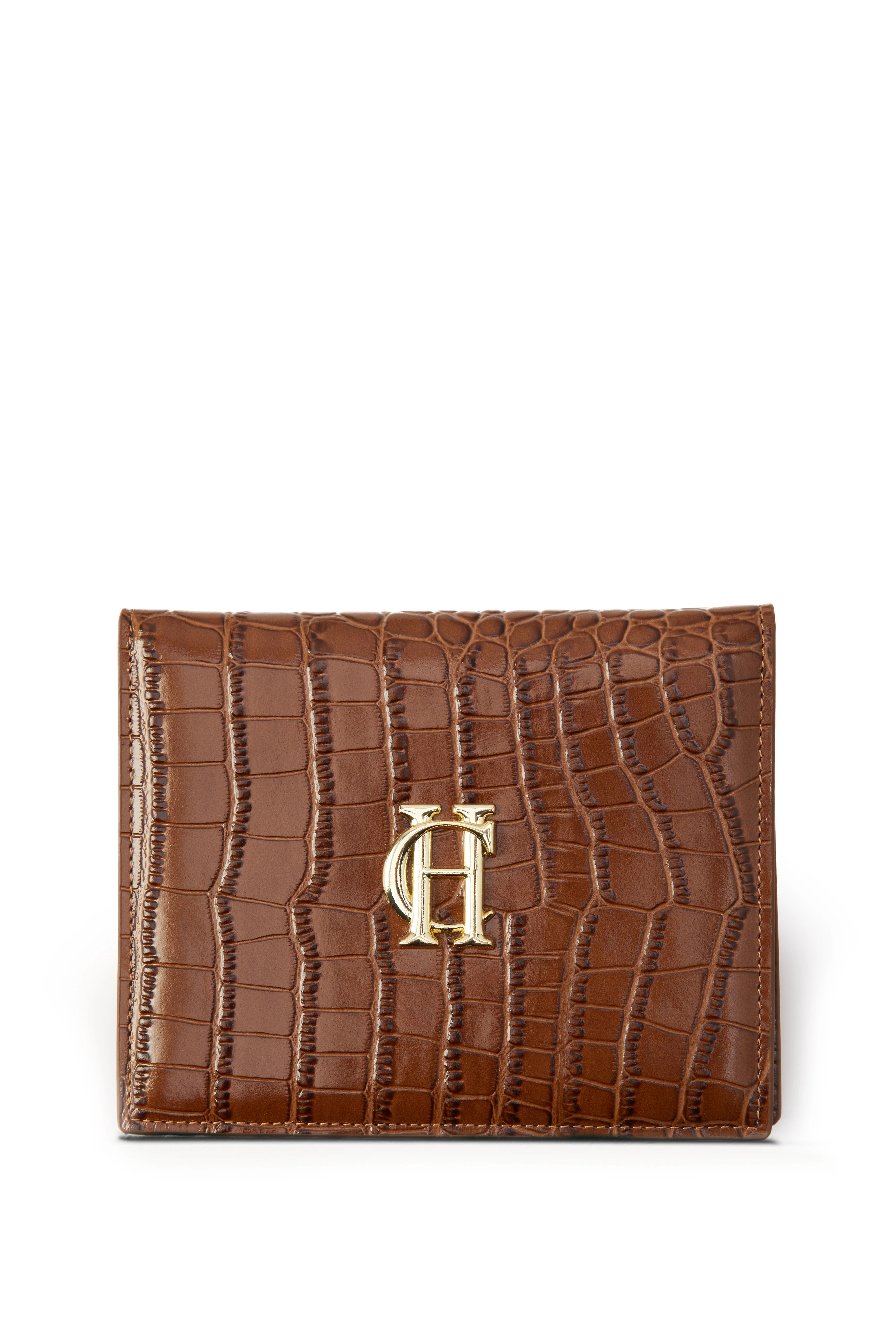 Chelsea Wallet (Tan Croc) | Holland Cooper