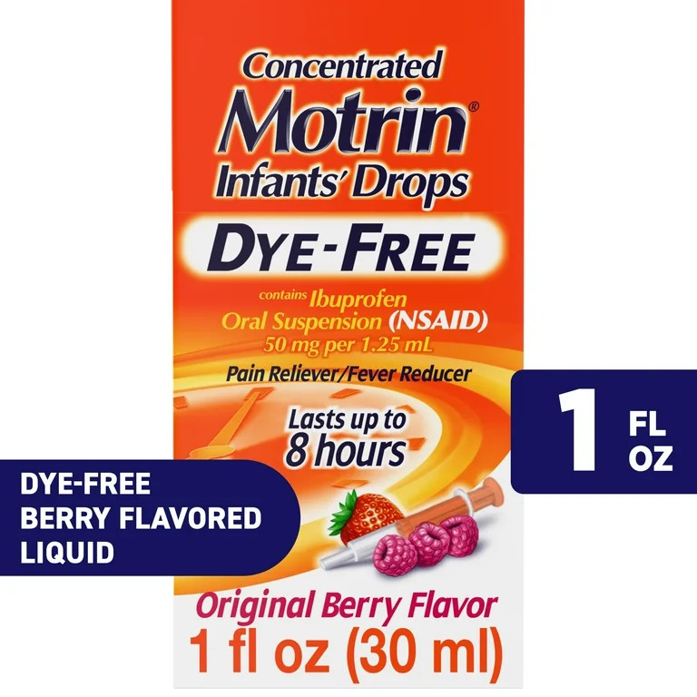 Motrin Infants' Liquid Medicine Drops with Ibuprofen, Berry, 1 fl. oz - Walmart.com | Walmart (US)