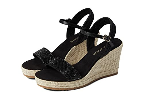 Anne Klein Women’s Wylie Espadrille Wedge Sandal, Black, 11 | Amazon (US)