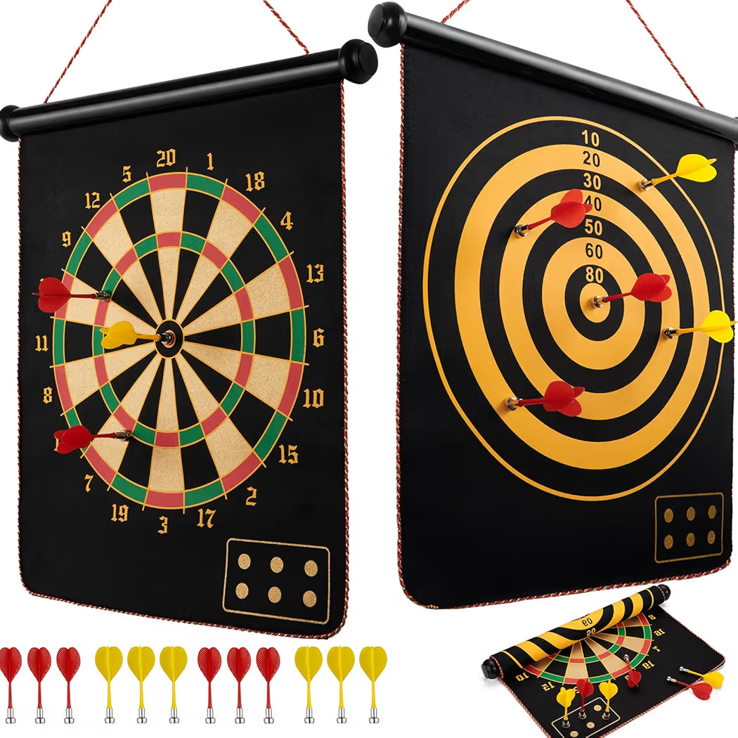 BATURU Magnetic Dart Board for Kids, Teens, and Adults — Double-Sided Dart Board Game with Stro... | Amazon (US)